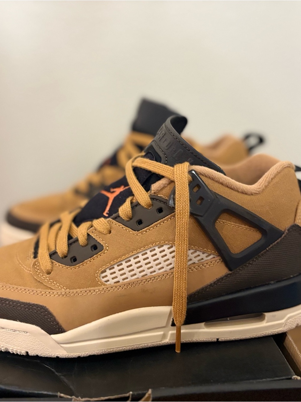 Jordan Kids Tan and Black Retro Basketball Sneakers